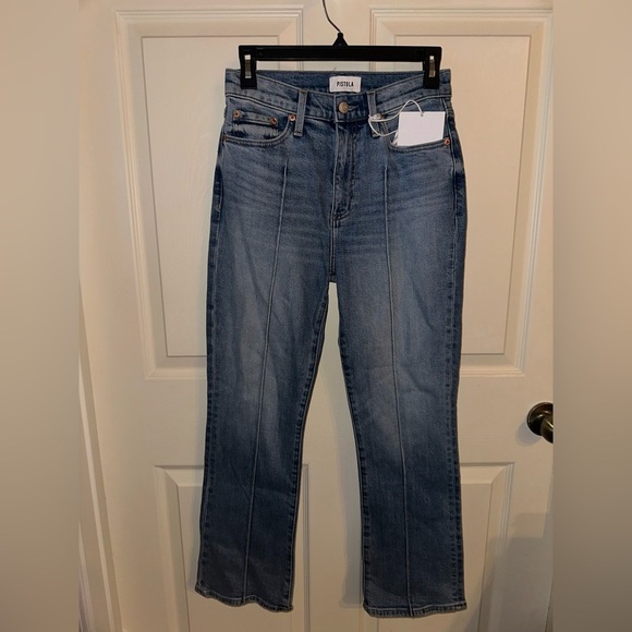 Pistola Lennon high rise crop boot Blue Straight Leg Women's Jeans 26 NWT - Picture 4 of 10